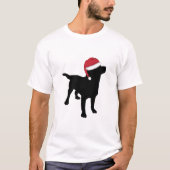 Black Labrador Retriever Kerstman T-shirt (Voorkant)