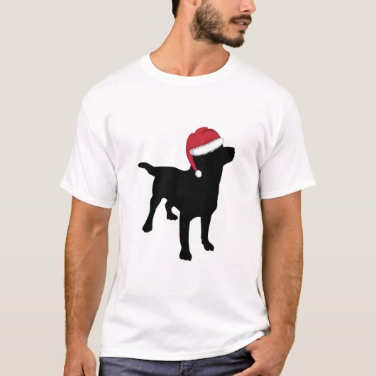 Black Labrador Retriever Kerstman T-shirt (Voorkant)