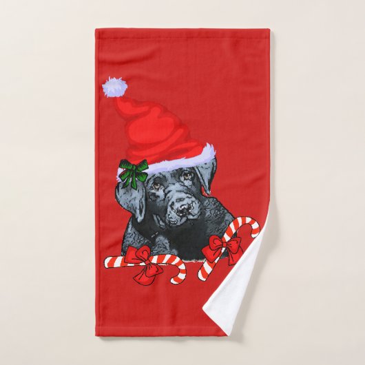 Black Labrador Retriever Kerstmis Bad Handdoek (Handdoek)