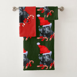 Black Labrador Retriever Kerstmis Bad Handdoek