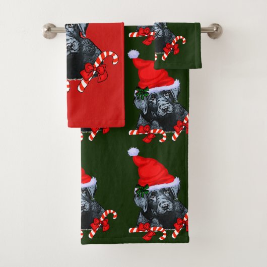 Black Labrador Retriever Kerstmis Bad Handdoek (Insitu)