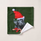 Black Labrador Retriever Kerstmis Bad Handdoek (Wasdoekje)
