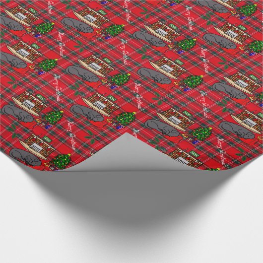 Black Labrador Retriever Kerstmis Cadeaupapier (Hoek)