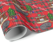 Black Labrador Retriever Kerstmis Cadeaupapier (Rol Hoek)