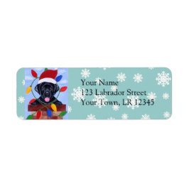 Black Labrador Retriever Kerstmis Etiket