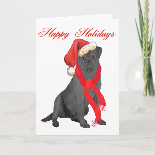 Black Labrador Retriever Kerstmis Feestdagen Kaart (Voorkant)