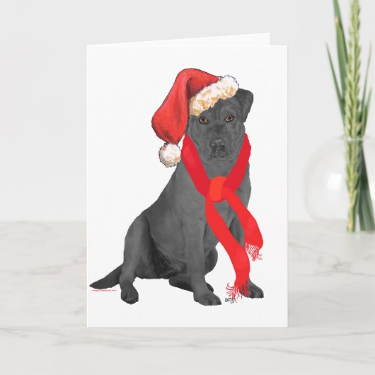 Black Labrador Retriever Kerstmis Feestdagen Kaart (Voorkant)