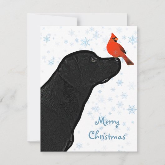 Black Labrador Retriever Kerstmis Feestdagenkaart (Voorkant)