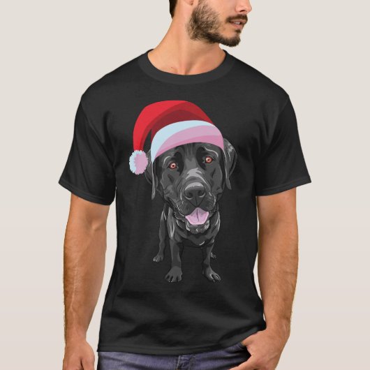 Black Labrador Retriever Kerstmis T-shirt (Voorkant)