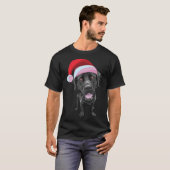 Black Labrador Retriever Kerstmis T-shirt (Voorkant volledig)