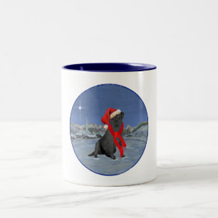 Black Labrador Retriever Kerstmis Tweekleurige Koffiemok