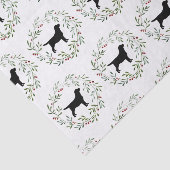 Black Labrador Retriever Kerstmis Wreatg Dog Tissuepapier (Detail)