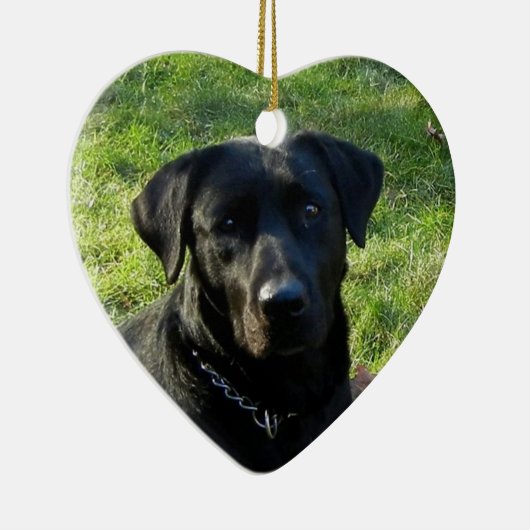 Black Labrador Retriever kerstornament Heart Keramisch Ornament (Rechts)