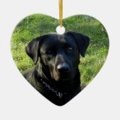 Black Labrador Retriever kerstornament Heart Keramisch Ornament (Voorkant)