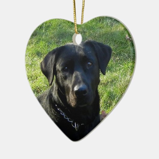 Black Labrador Retriever kerstornament Heart Keramisch Ornament (Links)
