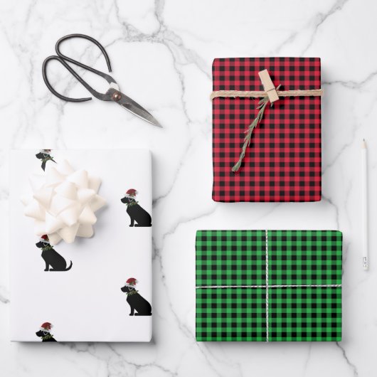 Black Labrador Retriever kerstpatroontest Inpakpapier Vel (Voorkant)