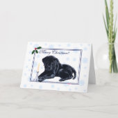 Black Labrador Retriever kerstsnowflake Feestdagen Kaart (Voorkant)