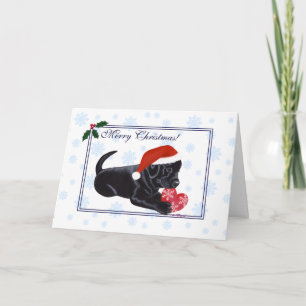 Black Labrador Retriever kerstsnowflake Feestdagen Kaart