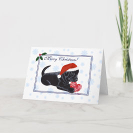 Black Labrador Retriever kerstsnowflake Feestdagen Kaart