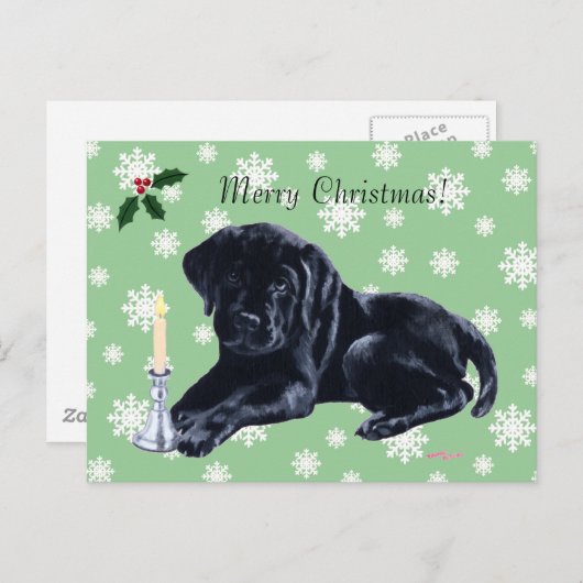 Black Labrador Retriever kerstsnowflake Feestdagenkaart (Voorkant / Achterkant)