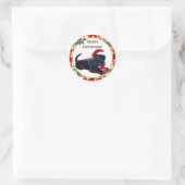 Black Labrador Retriever kerstsnowflake Ronde Sticker (Tas)