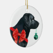 Black Labrador Retriever kerstversiering Keramisch Ornament (Rechts)