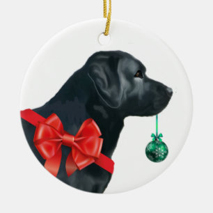 Black Labrador Retriever kerstversiering Keramisch Ornament
