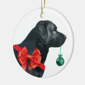 Black Labrador Retriever kerstversiering Keramisch Ornament (Links)