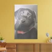 "Black Labrador Retriever" - Kooltekening Canvas Afdruk (Insitu (Woonkamer))