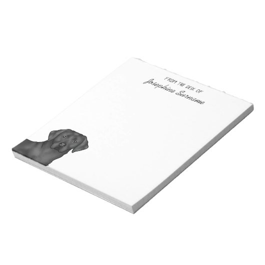 Black Labrador Retriever Lab Hond Gepersonaliseerd Notitieblok (Linkerzijde)