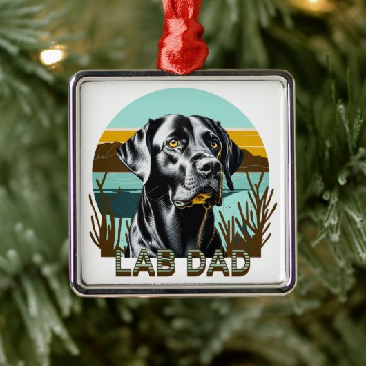 Black Labrador Retriever | Lab Pap Metalen Ornament (Boom)