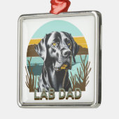 Black Labrador Retriever | Lab Pap Metalen Ornament (Links)