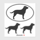 Black Labrador Retriever Lab Silhouettes Stickers (Vel)
