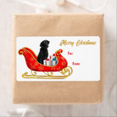 Black Labrador Retriever Label met kerstkledij (Insitu)