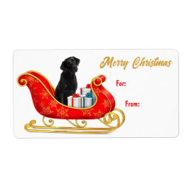 Black Labrador Retriever Label met kerstkledij