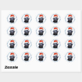 Black Labrador Retriever Merry Christmas Schattige Ronde Sticker (Vel)