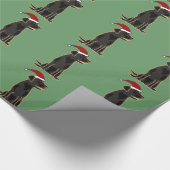 Black Labrador Retriever met Santa Hat Cadeaupapier (Hoek)