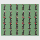 Black Labrador Retriever met Santa Hat Cadeaupapier (Vlak)