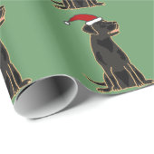 Black Labrador Retriever met Santa Hat Cadeaupapier (Rol Hoek)