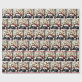 Black Labrador Retriever met Santa Hat Cadeaupapier (Vlak)