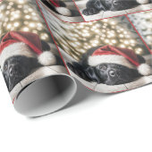 Black Labrador Retriever met Santa Hat Cadeaupapier (Rol Hoek)