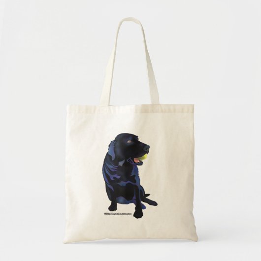 Black Labrador Retriever met Tennis Bal Tanktop Tote Bag (Voorkant)