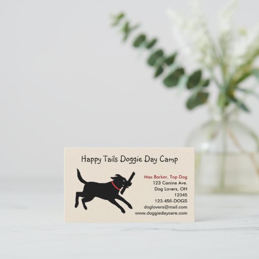 Black Labrador Retriever met tick Visitekaartje (Staand voorkant)