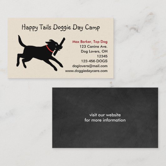 Black Labrador Retriever met tick Visitekaartje (Voorkant / Achterkant)