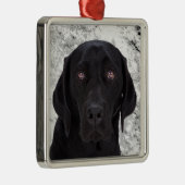Black Labrador Retriever Metalen Ornament (Rechts)