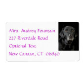 Black Labrador Retriever Naam Adres Label (Voorkant)