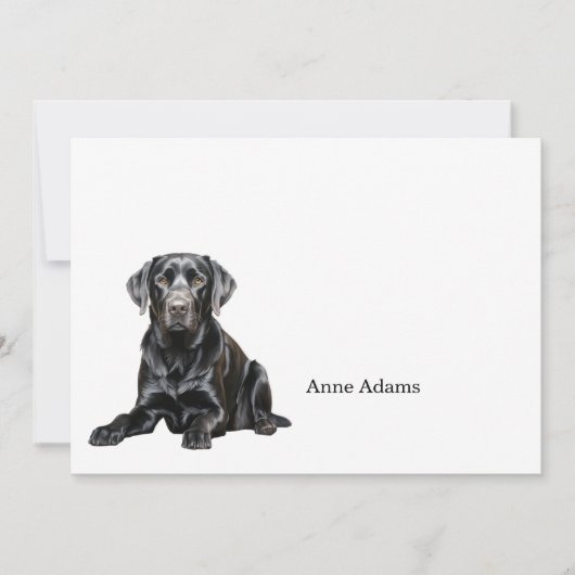 Black Labrador Retriever Note Card Bedankkaart (Voorkant)