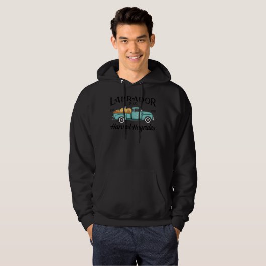 Black Labrador Retriever Oogst Hayride Antiek T Hoodie (Voorkant volledig)