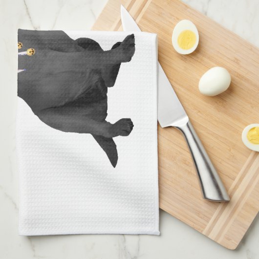 Black Labrador Retriever Party Theedoek (Quarter Fold)