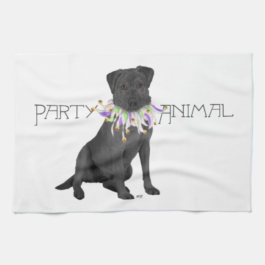 Black Labrador Retriever Party Theedoek (Horizontaal)